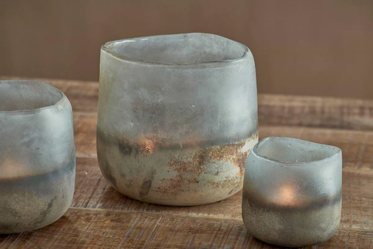 Decorative Home Accessories|Candle Holders^Nkuku Ngolo Tealight Holder - Aged Smoke