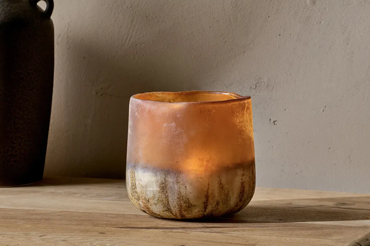 Decorative Home Accessories|Candle Holders^Nkuku Ngolo Tealight Holder - Antiqued Amber
