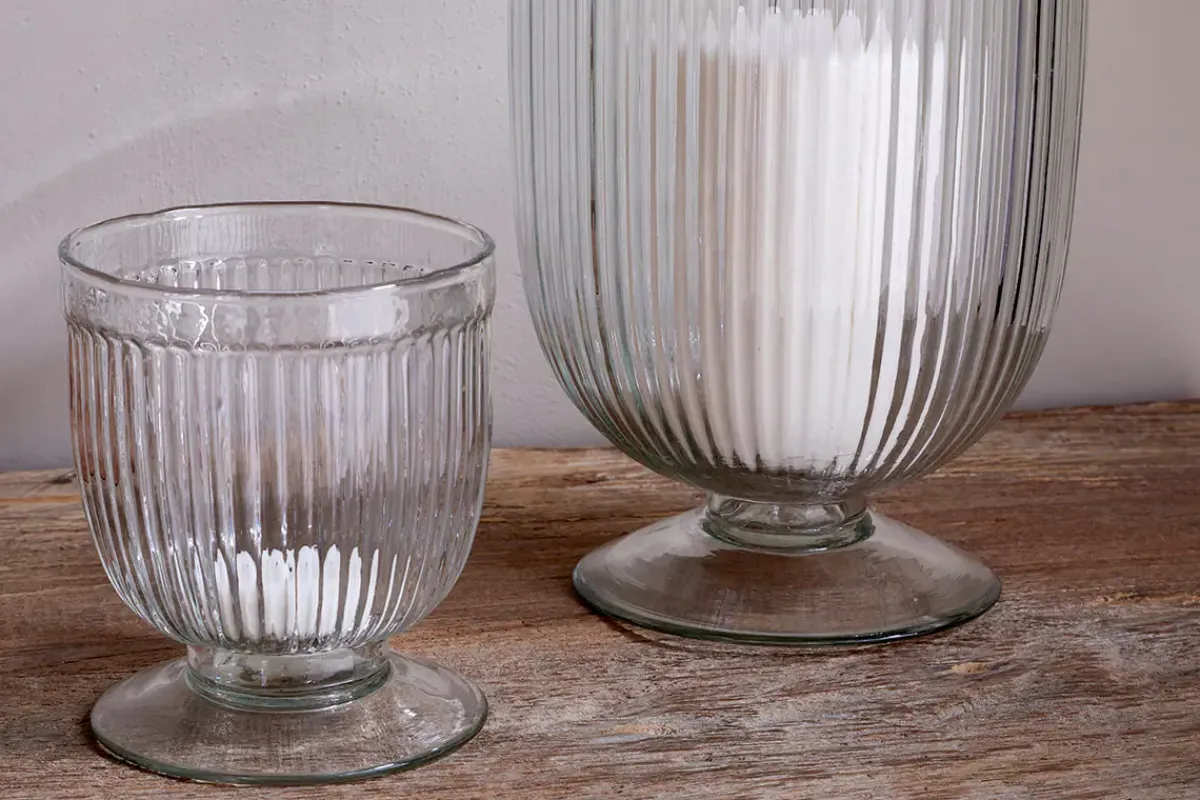 Decorative Home Accessories|Candle Holders^Nkuku Nia Recycled Glass Candle Holder - Clear