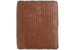 Bedroom Textiles|Blankets & Throws^Nkuku Nidra Velvet & Linen Bed Quilt - Rust