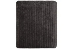 Bedroom Textiles|Blankets & Throws^Nkuku Nidra Velvet & Linen Bed Quilt - Charcoal