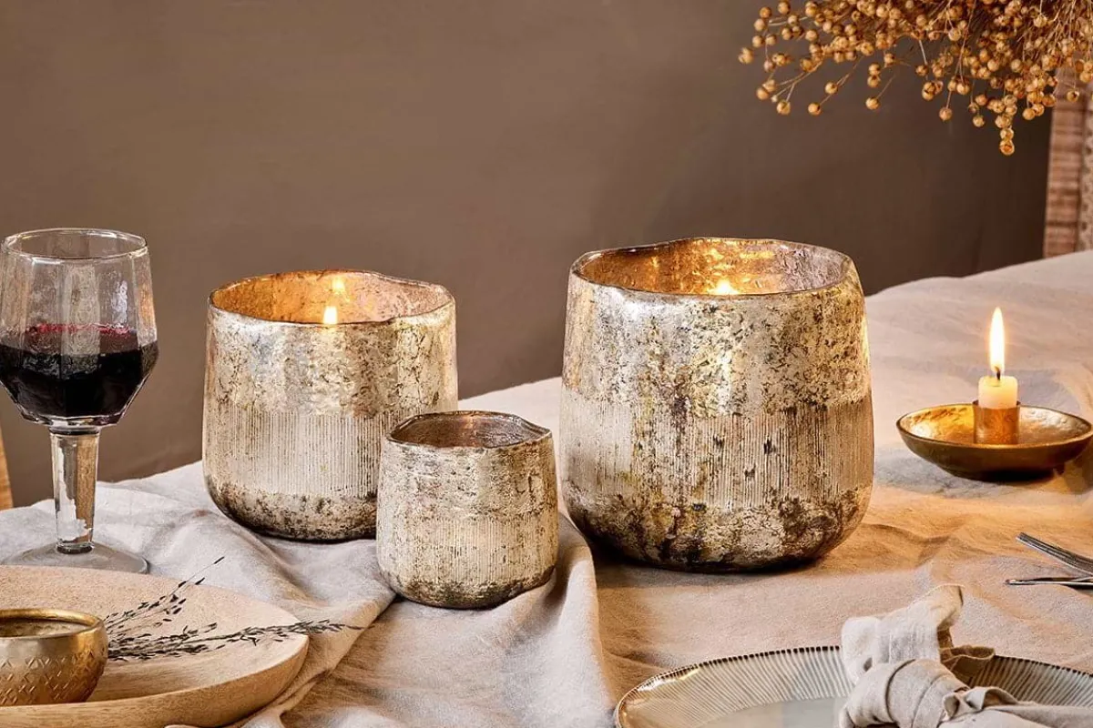Decorative Home Accessories|Candle Holders^Nkuku Nimit Recycled Glass Tealight