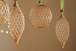 Baubles & Tree Decorations|New Christmas^Nkuku Nirav Wire Baubles - Brass (Set of 4)