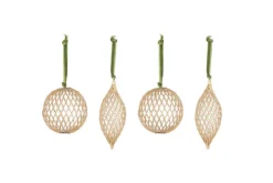 Baubles & Tree Decorations|New Christmas^Nkuku Nirav Wire Baubles - Brass (Set of 4)