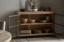 Kitchen Storage|Home Office^Nkuku Nirvi Mango Wood & Iron Sideboard - Black