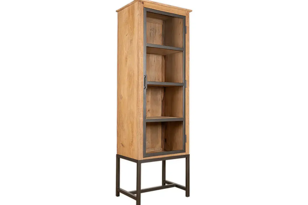Kitchen Storage|Home Office^Nkuku Nirvi Mango Wood & Iron Tall Cabinet - Black