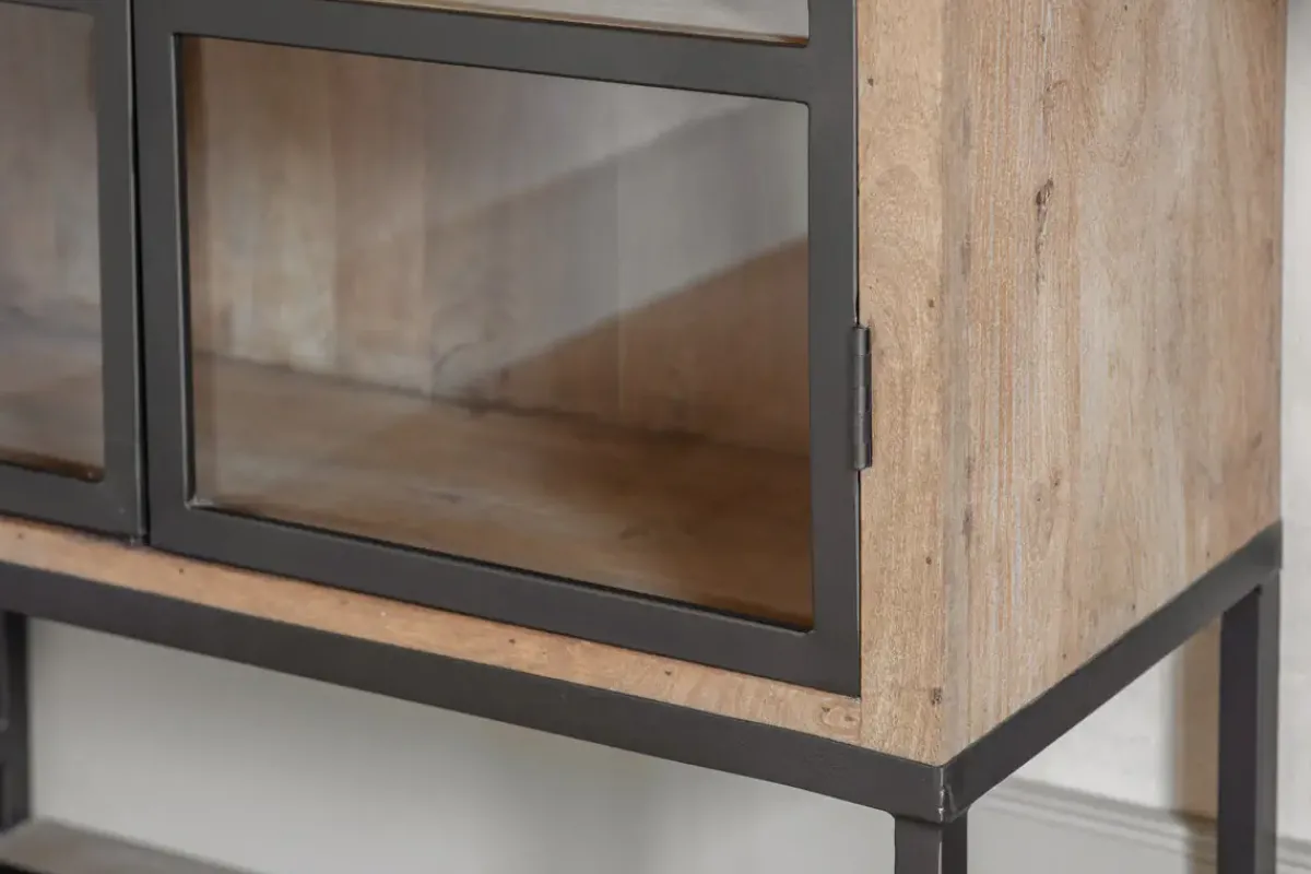 Home Office|Kitchen & Dining^Nkuku Nirvi Wood & Iron Cabinet - Black