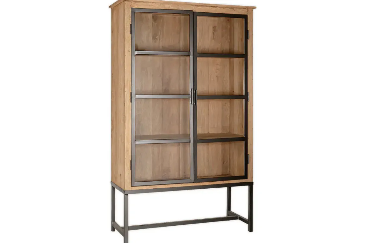 Home Office|Kitchen & Dining^Nkuku Nirvi Wood & Iron Cabinet - Black