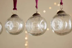 Baubles & Tree Decorations|New Christmas^Nkuku Nishan Pinched Baubles - (Set of 4) Clear