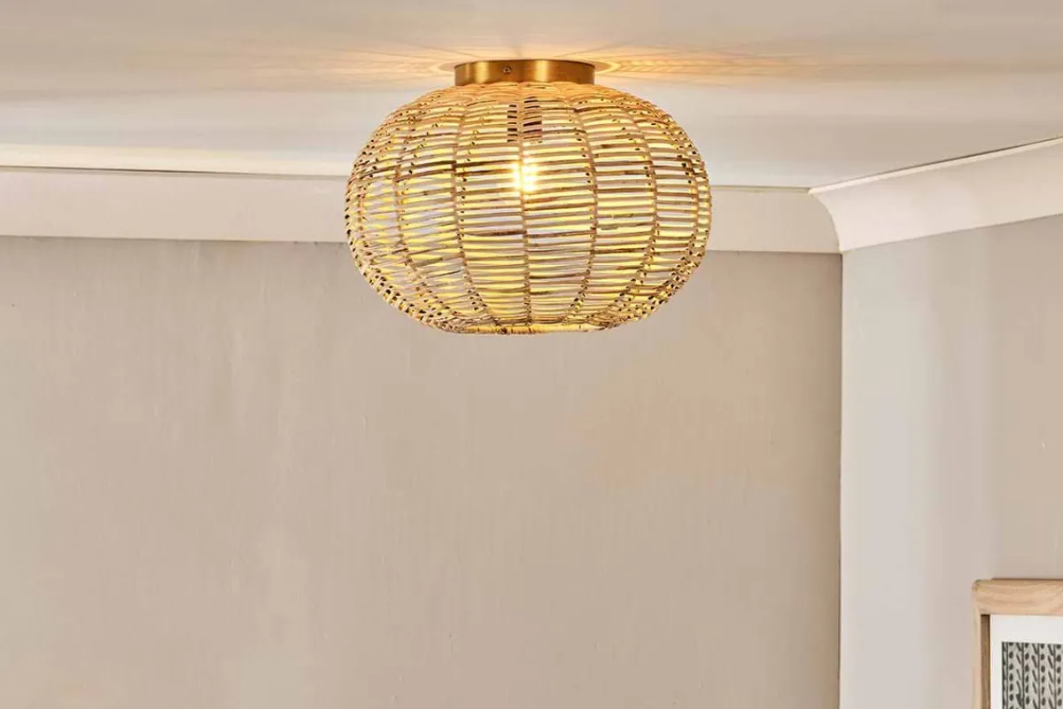 Ceiling Lights|Pendant Lighting^Nkuku Noko Rattan Flush Ceiling Light