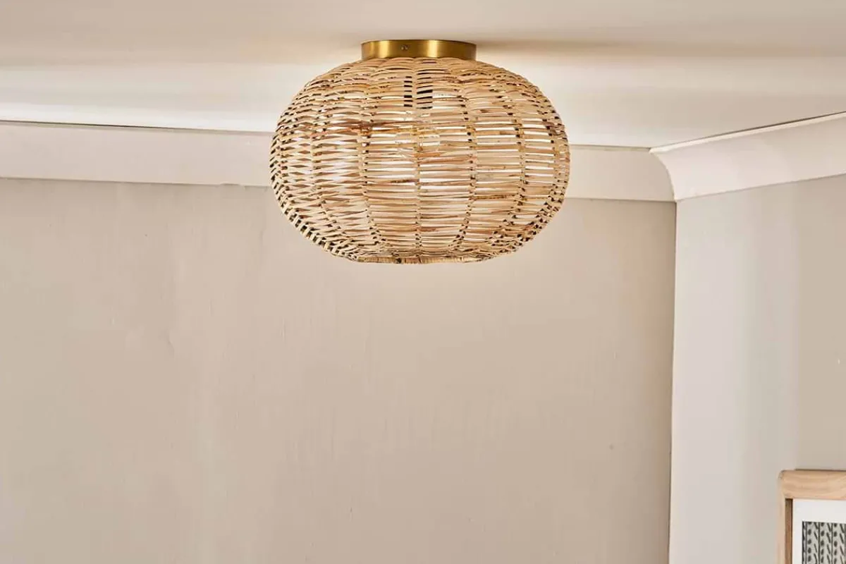 Ceiling Lights|Pendant Lighting^Nkuku Noko Rattan Flush Ceiling Light