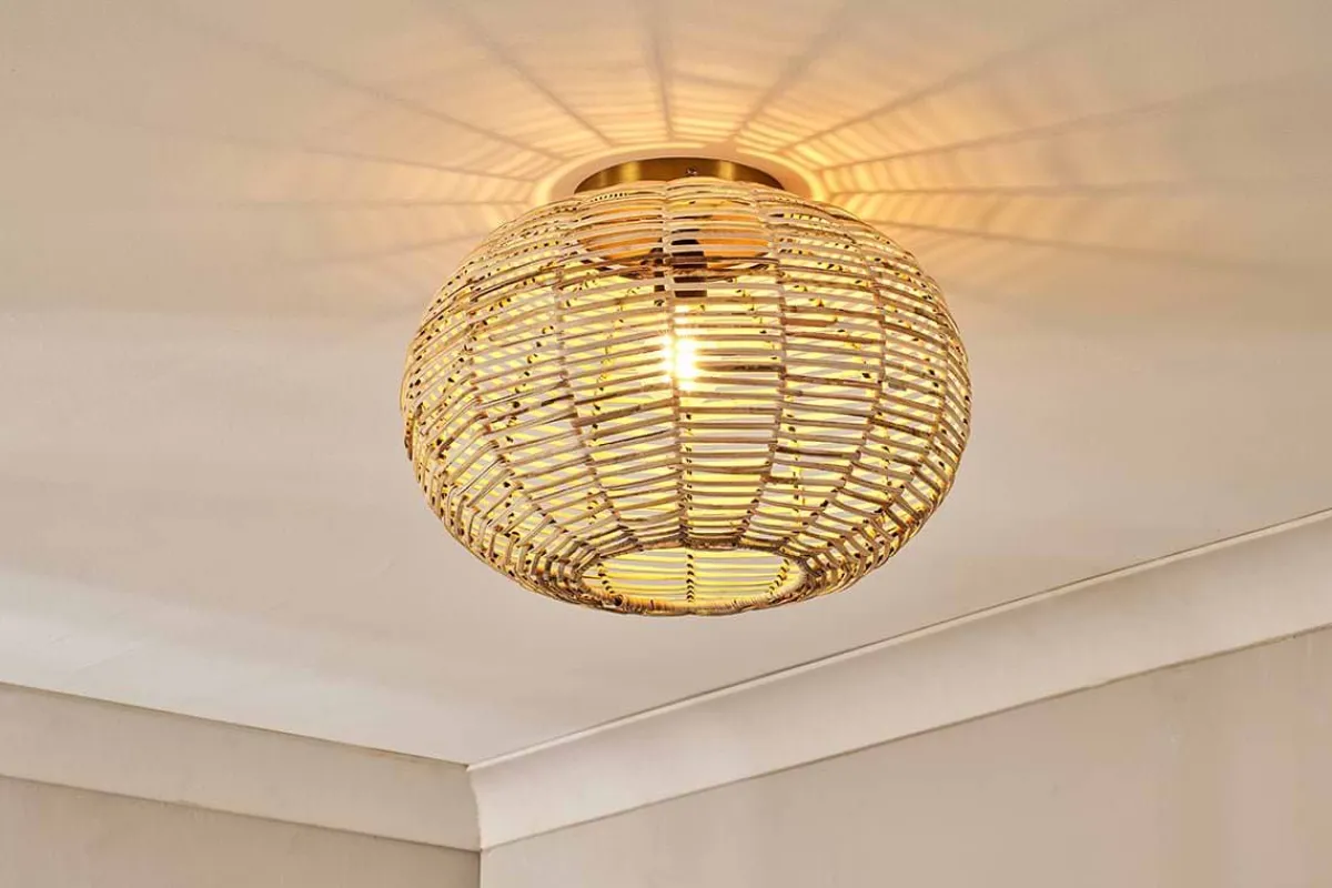 Ceiling Lights|Pendant Lighting^Nkuku Noko Rattan Flush Ceiling Light
