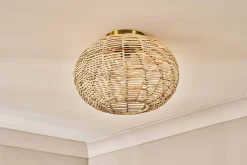 Ceiling Lights|Pendant Lighting^Nkuku Noko Rattan Flush Ceiling Light