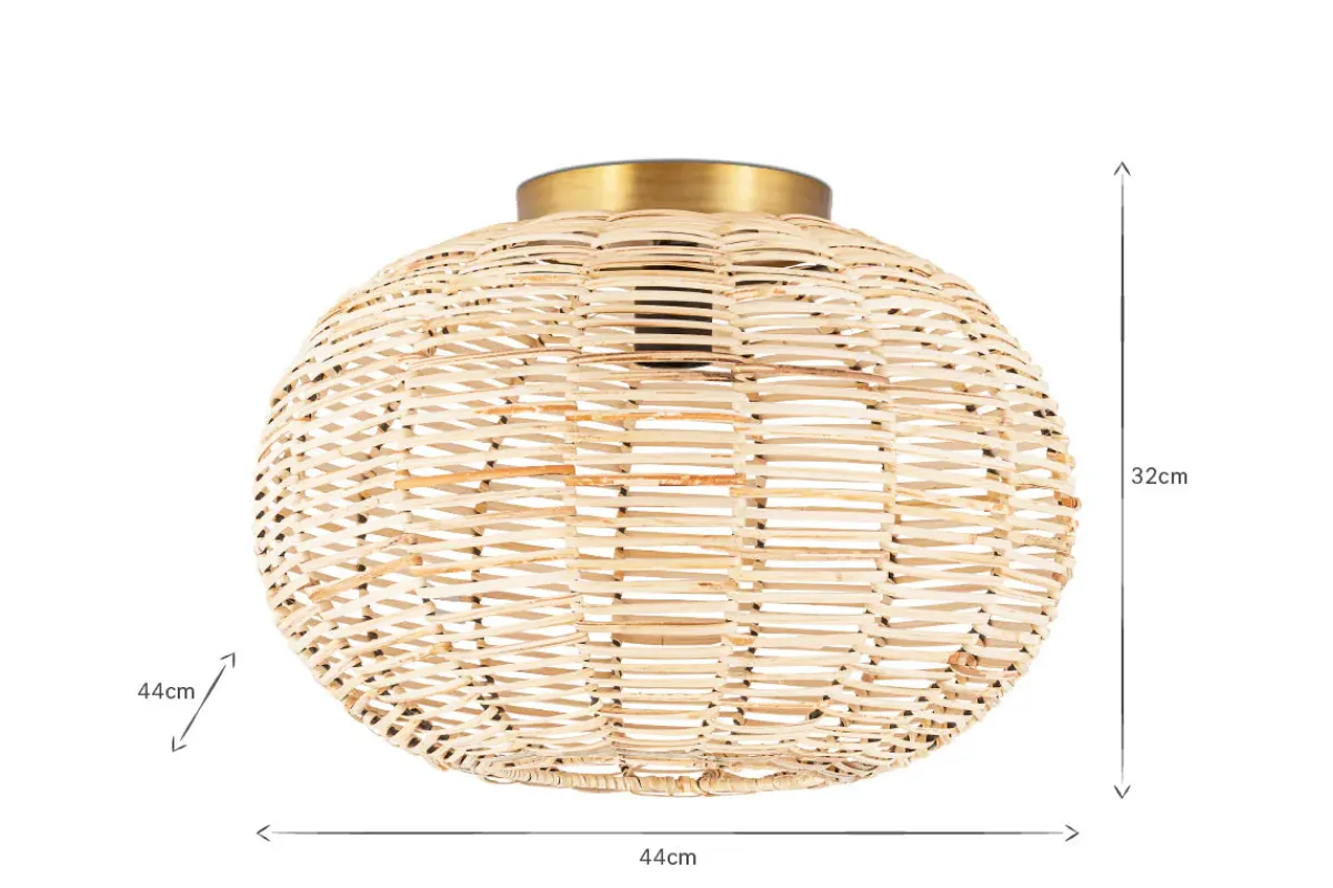 Ceiling Lights|Pendant Lighting^Nkuku Noko Rattan Flush Ceiling Light