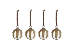 Baubles & Tree Decorations^Nkuku Nori Baubles - Gold & Cream - (Set of 4)