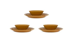Christmas Table^Nkuku Nuwara Dinnerware Set  - Mustard (Set of 12)
