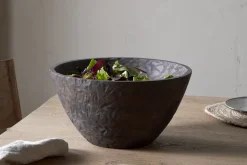 Bowls & Trays|Serving Bowls^Nkuku Nyati Wooden Serving Bowl - Dark Brown - Large