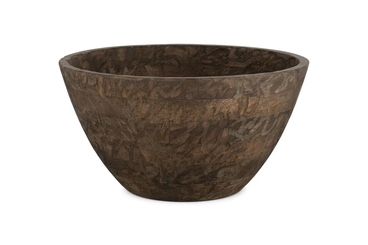 Bowls & Trays|Serving Bowls^Nkuku Nyati Wooden Serving Bowl - Dark Brown - Large