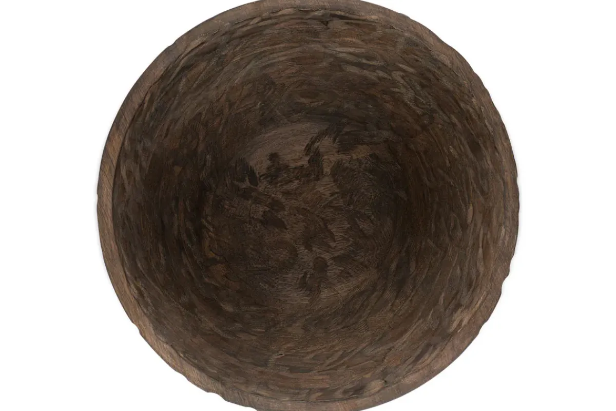Bowls & Trays|Serving Bowls^Nkuku Nyati Wooden Serving Bowl - Dark Brown - Large