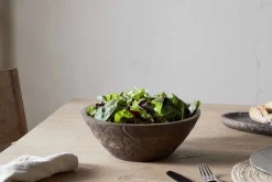 Bowls & Trays|Serving Bowls^Nkuku Nyati Wooden Serving Bowl - Dark Brown - Small