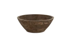 Bowls & Trays|Serving Bowls^Nkuku Nyati Wooden Serving Bowl - Dark Brown - Small