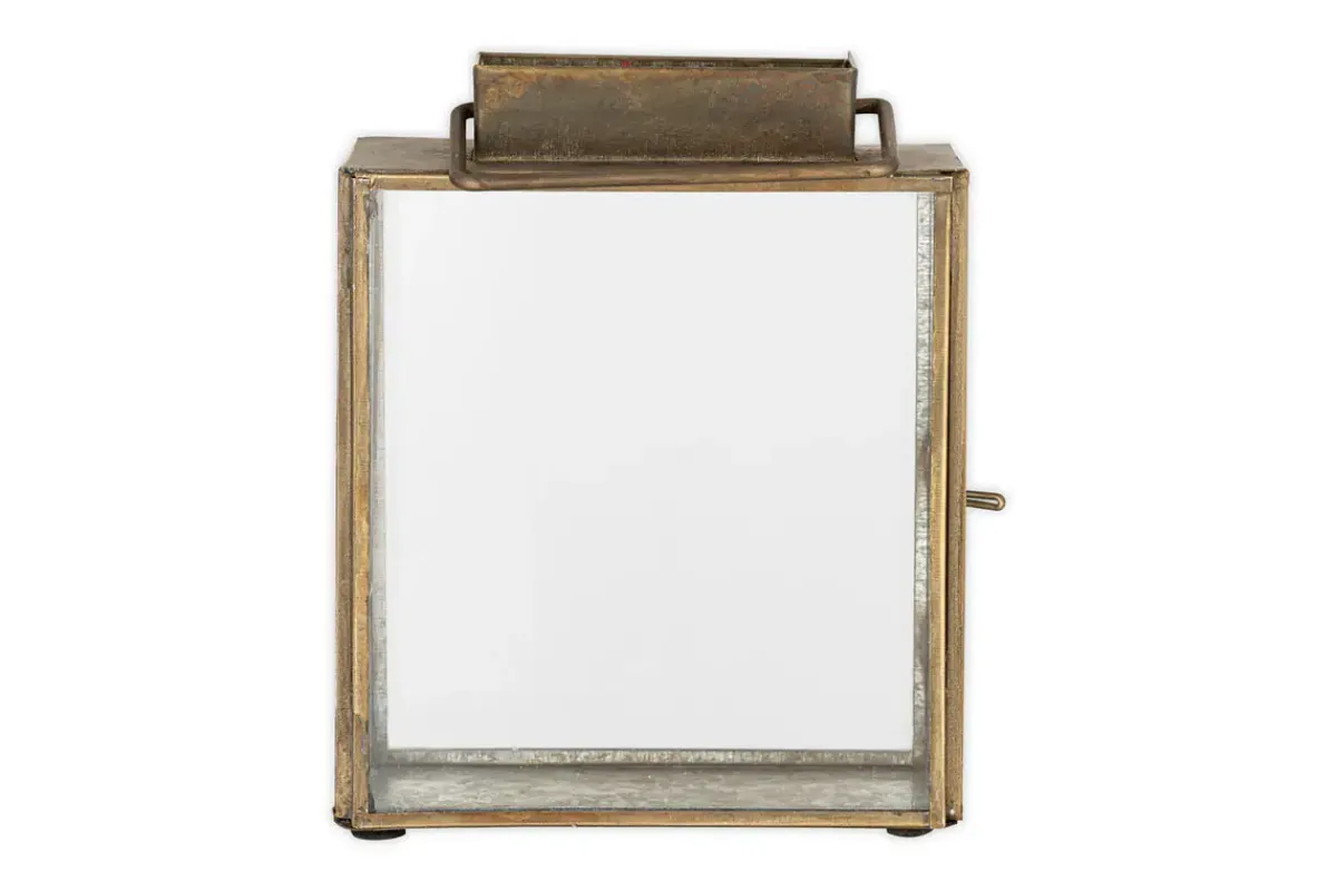 Desk Accessories|Lanterns^Nkuku Obi Mini Table Lantern - Antique Brass