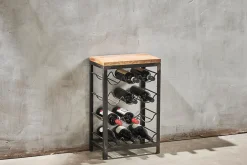 Kitchen Storage|Hallway & Bootroom^Nkuku Obra Industrial Wine Rack - Mango Wood & Iron - Small