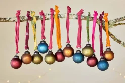 Baubles & Tree Decorations|New Christmas^Nkuku Oko Mini Baubles - Mixed Matt (Set of 12)