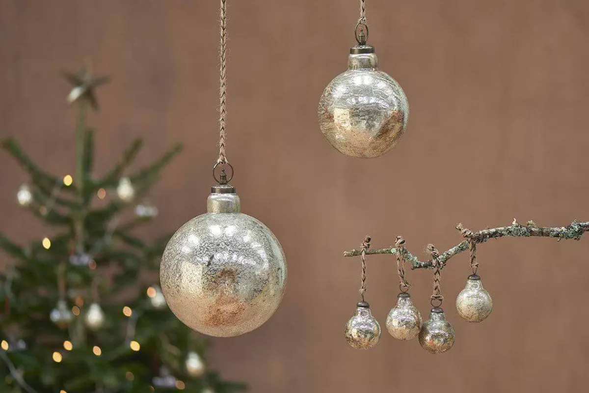 Giant Baubles|Baubles & Tree Decorations^Nkuku Ometti Giant Round Bauble - Rustic Gold
