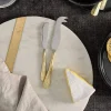 Serving Cutlery|Cheese Board & Knives^Nkuku Osko Cheese & Butter Knife Set - Brushed Gold (Set of 2)