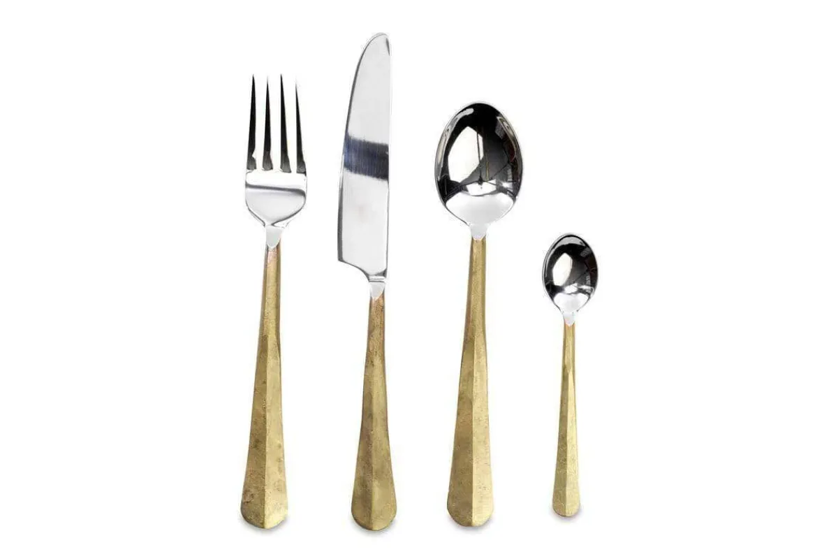 Cutlery|Cutlery^Nkuku Osko Cutlery Set - (Set of 16) Brushed Gold
