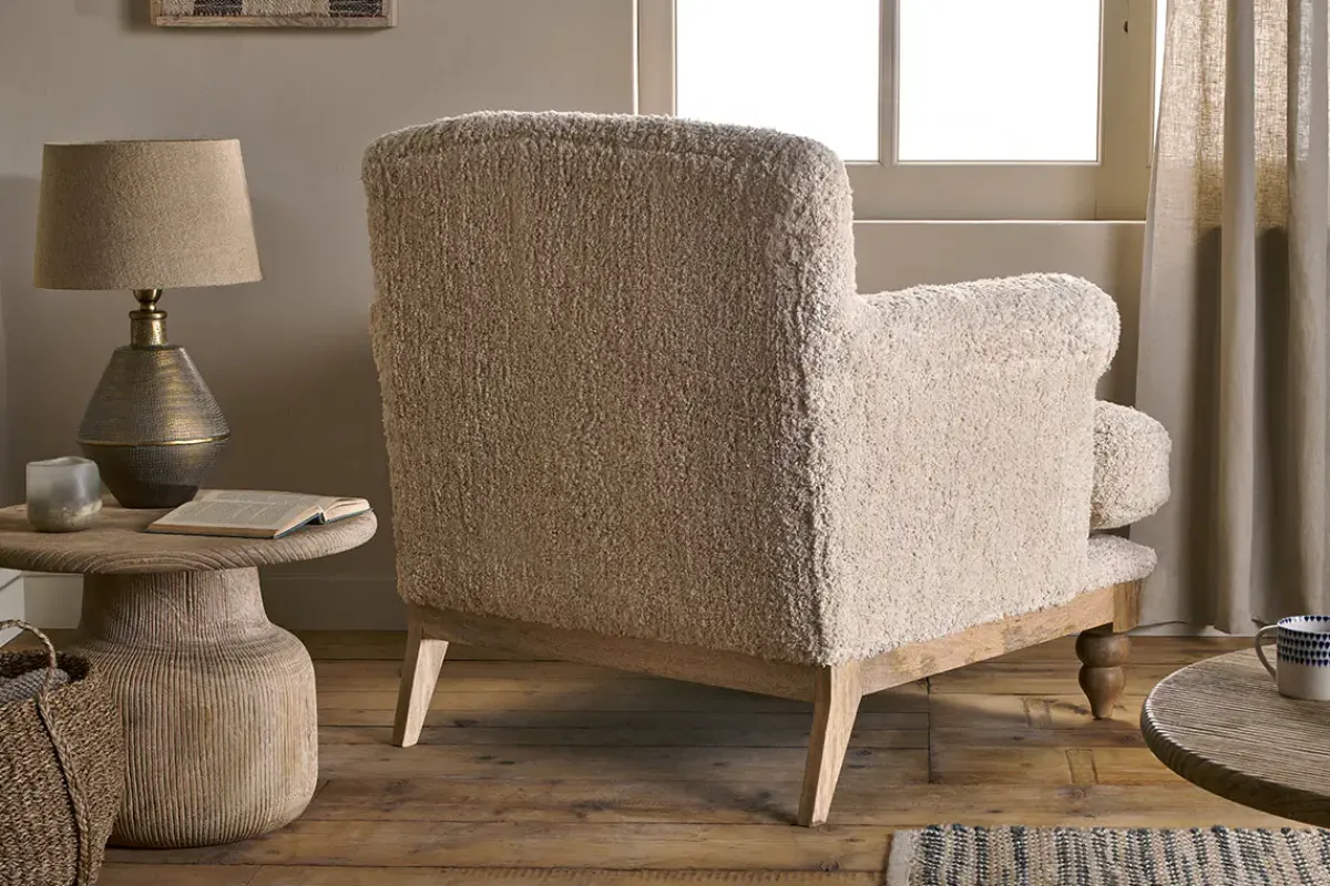 Living|Armchairs^Nkuku Otas Teddy Cotton Armchair - Off White