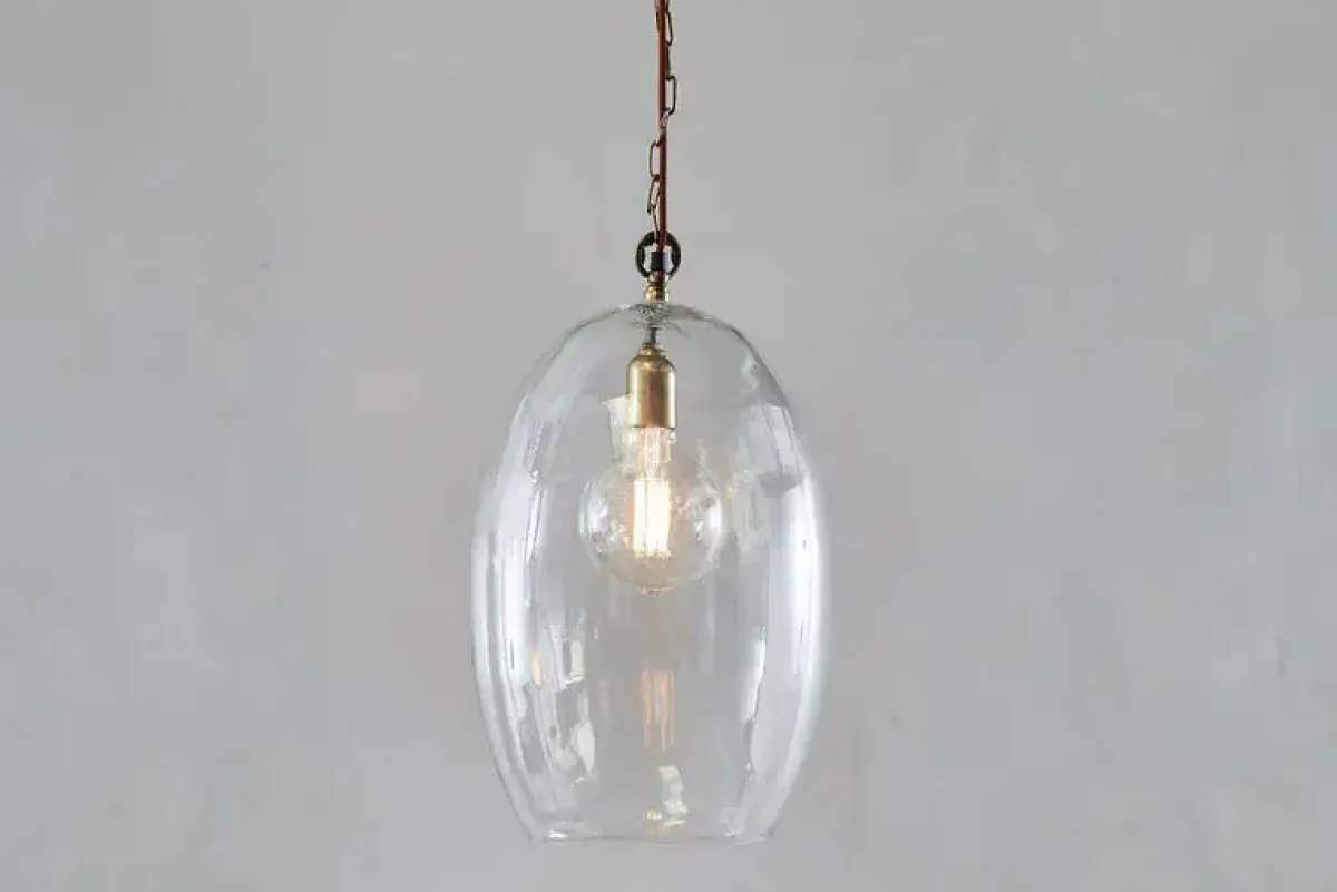 Pendant Lighting^Nkuku Otoro Recycled Glass Pendant - Clear - Large Oval Clear Glass