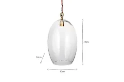 Pendant Lighting^Nkuku Otoro Recycled Glass Pendant - Clear - Large Oval Clear Glass