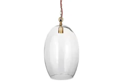 Pendant Lighting^Nkuku Otoro Recycled Glass Pendant - Clear - Large Oval Clear Glass