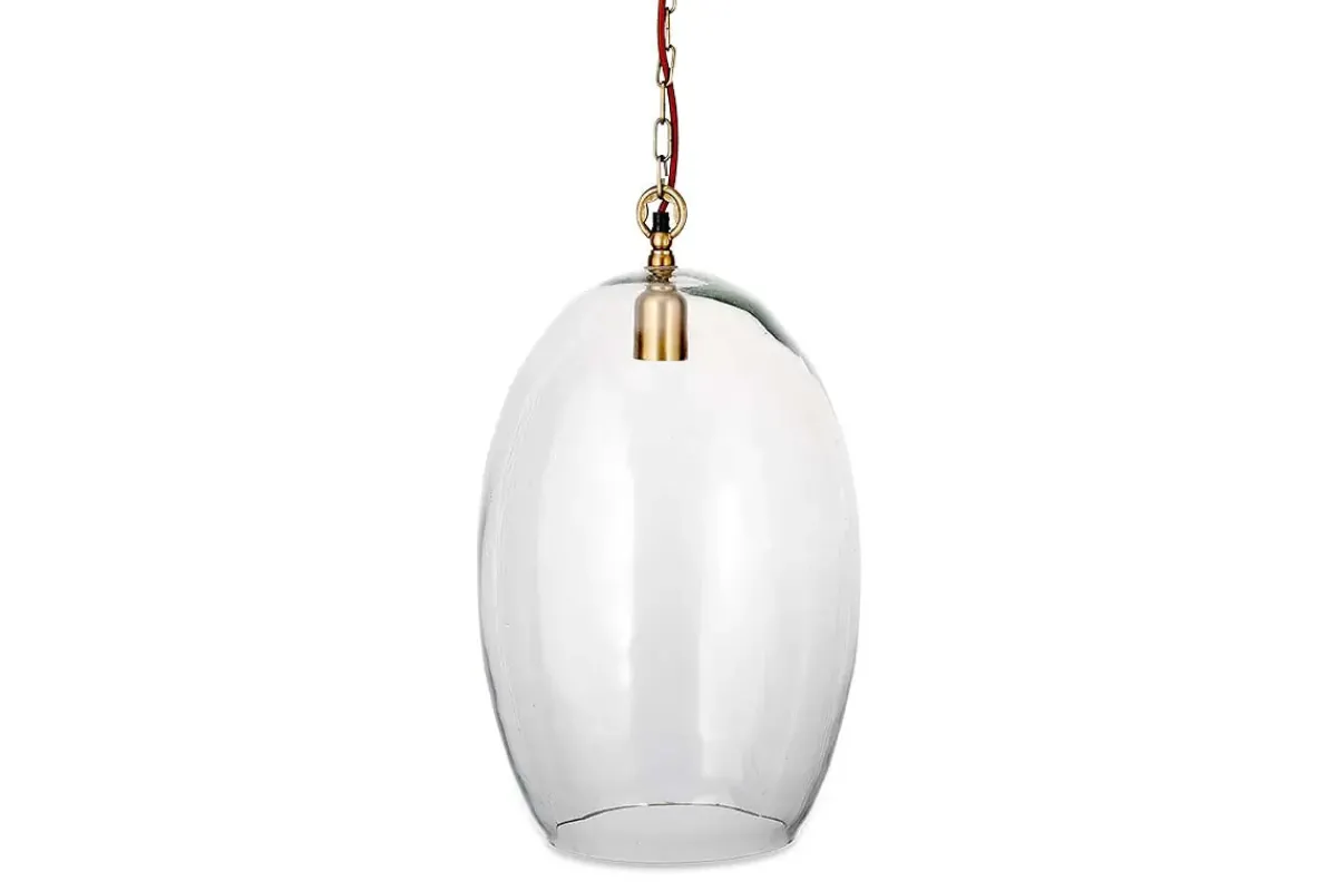 Pendant Lighting^Nkuku Otoro Recycled Glass Pendant - Clear - Large Oval Clear Glass