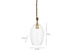 Pendant Lighting^Nkuku Otoro Recycled Glass Pendant - Clear - Small Oval Clear Glass