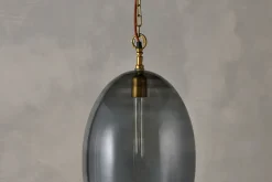 Statement Lighting|Pendant Lighting^Nkuku Otoro Recycled Glass Pendant - - Large Oval Smoke
