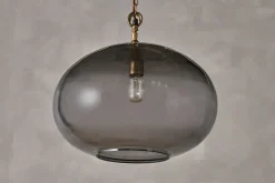 Statement Lighting|Pendant Lighting^Nkuku Otoro Recycled Glass Pendant - - Large Round Smoke