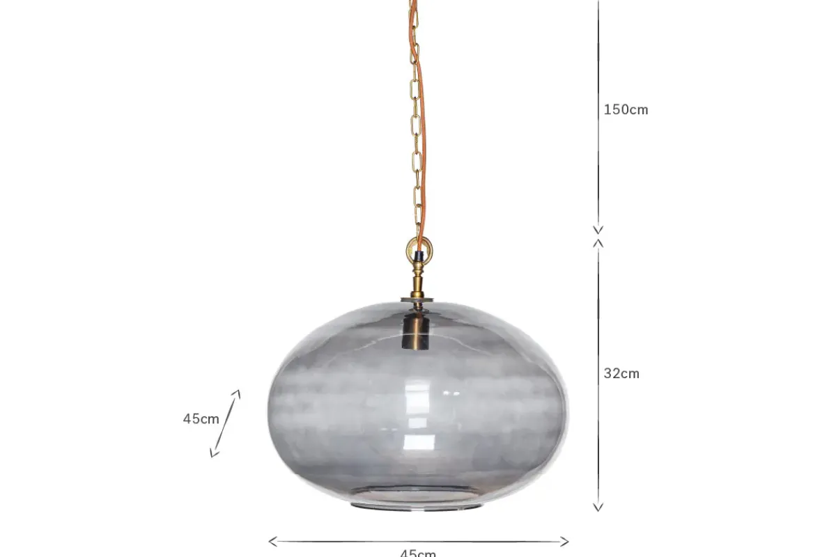 Statement Lighting|Pendant Lighting^Nkuku Otoro Recycled Glass Pendant - - Large Round Smoke