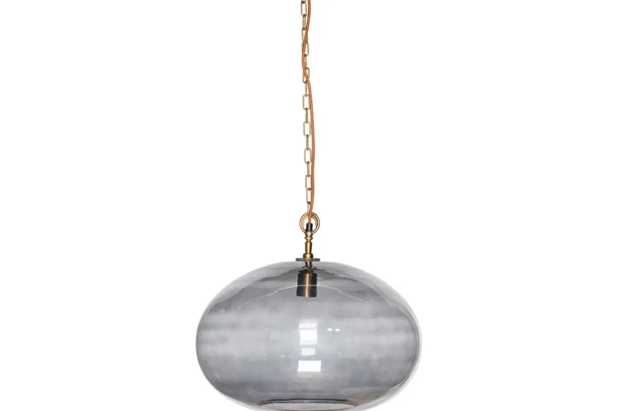 Statement Lighting|Pendant Lighting^Nkuku Otoro Recycled Glass Pendant - - Large Round Smoke