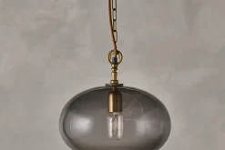 Statement Lighting|Pendant Lighting^Nkuku Otoro Recycled Glass Pendant - - Small Round Smoke