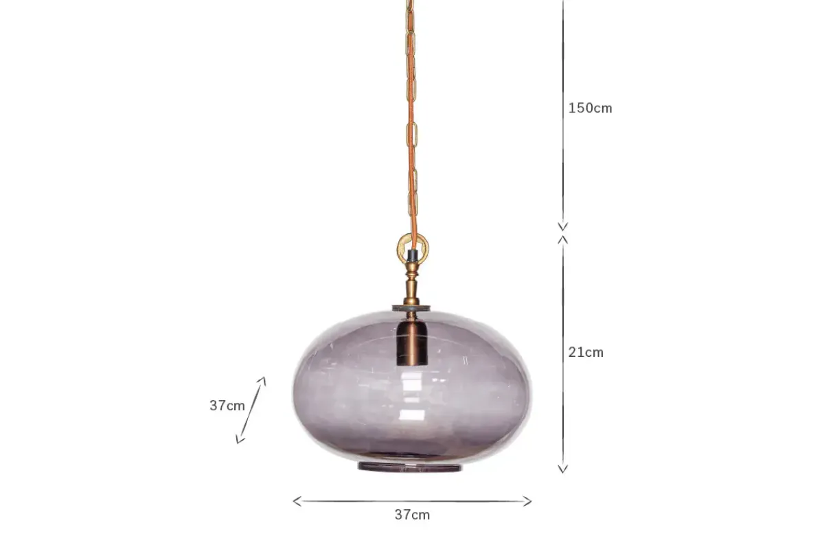 Statement Lighting|Pendant Lighting^Nkuku Otoro Recycled Glass Pendant - - Small Round Smoke