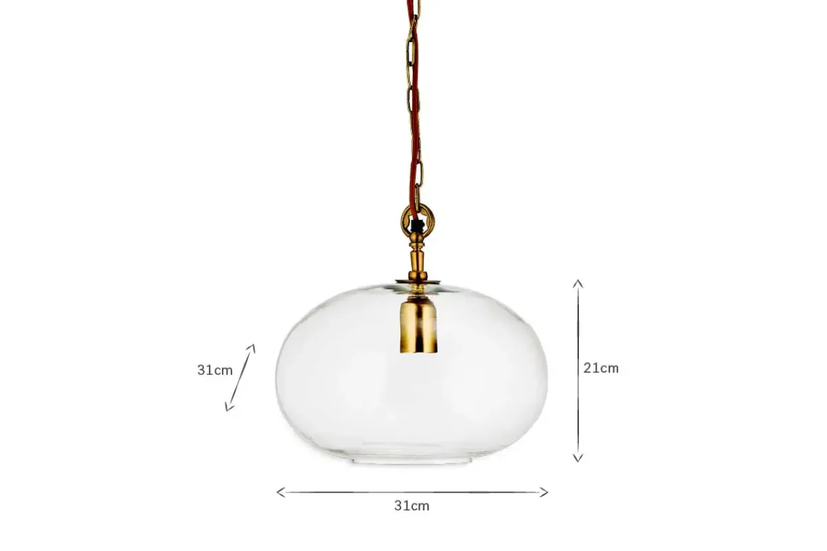 Pendant Lighting^Nkuku Otoro Recycled Glass Pendant - Clear - Small Round Clear Glass