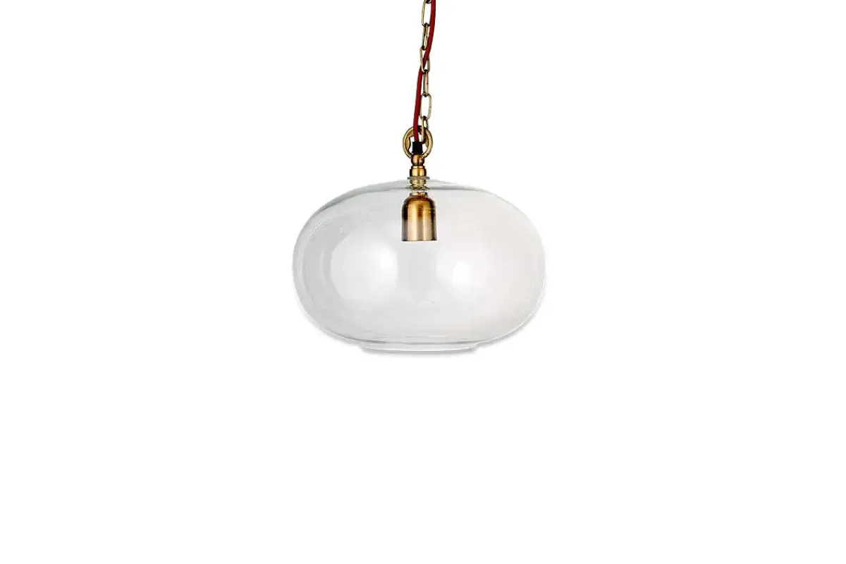 Pendant Lighting^Nkuku Otoro Recycled Glass Pendant - Clear - Small Round Clear Glass