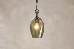 Pendant Lighting^Nkuku Otoro Recycled Glass Pendant - - Small Oval Green