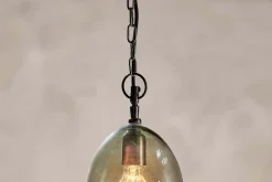 Pendant Lighting^Nkuku Otoro Recycled Glass Pendant - - Small Oval Green