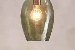 Pendant Lighting^Nkuku Otoro Recycled Glass Pendant - - Small Oval Green