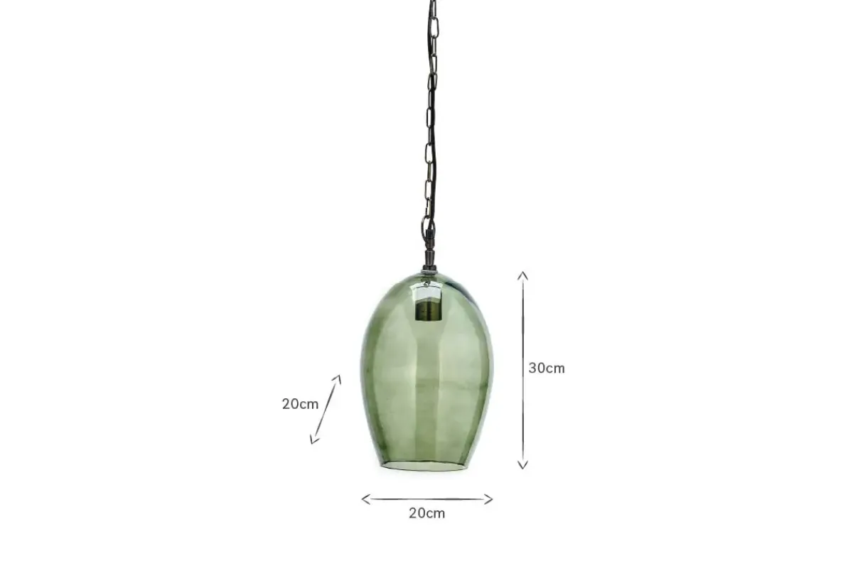 Pendant Lighting^Nkuku Otoro Recycled Glass Pendant - - Small Oval Green
