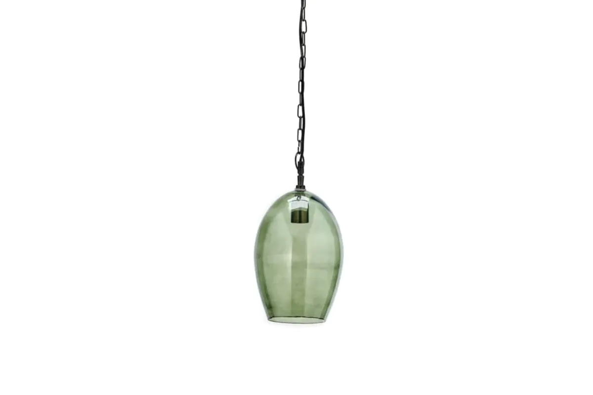 Pendant Lighting^Nkuku Otoro Recycled Glass Pendant - - Small Oval Green